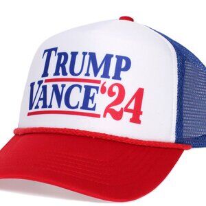 Trump Vance 2024 Hat Take America Back Cap Adult Truckers Red/Royal/White